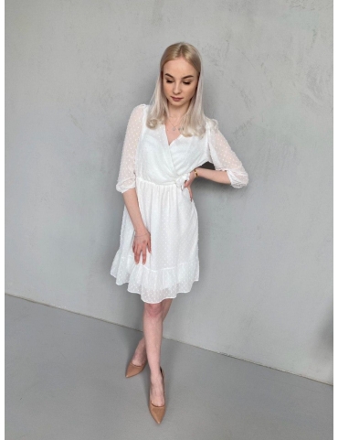 Платье белое в горох