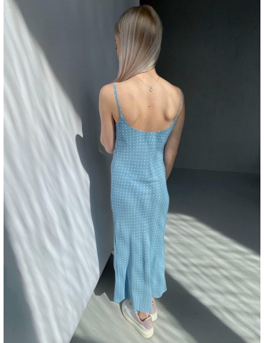 Голубое платье-комбинация