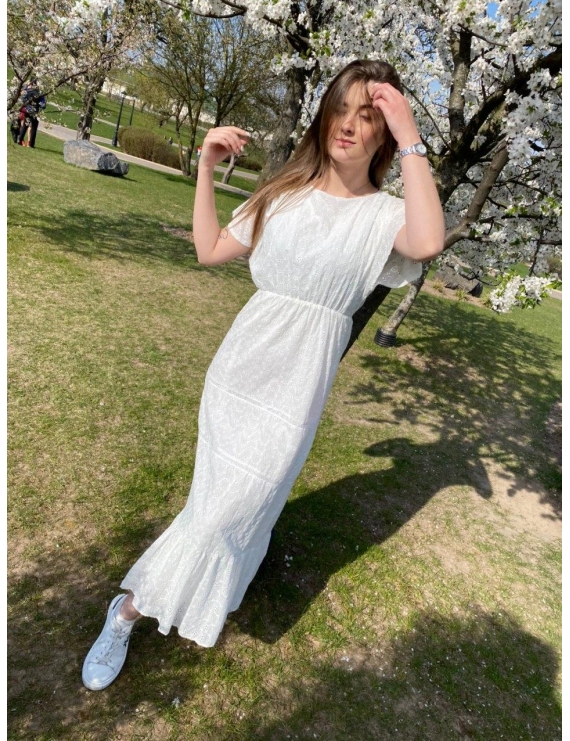 Хлопковое платье с открытой спиной