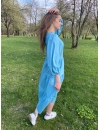 Платье голубое длины миди