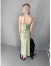 Фисташковое платье-комбинация