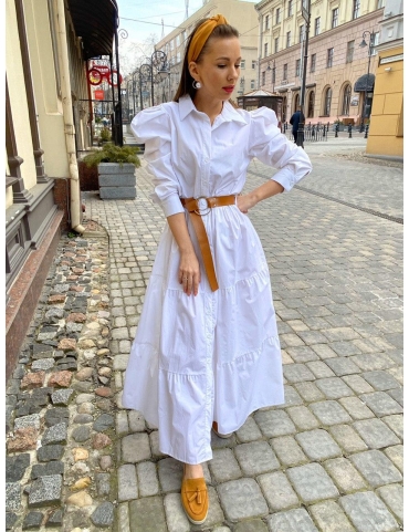 Хлопковое длинное платье 