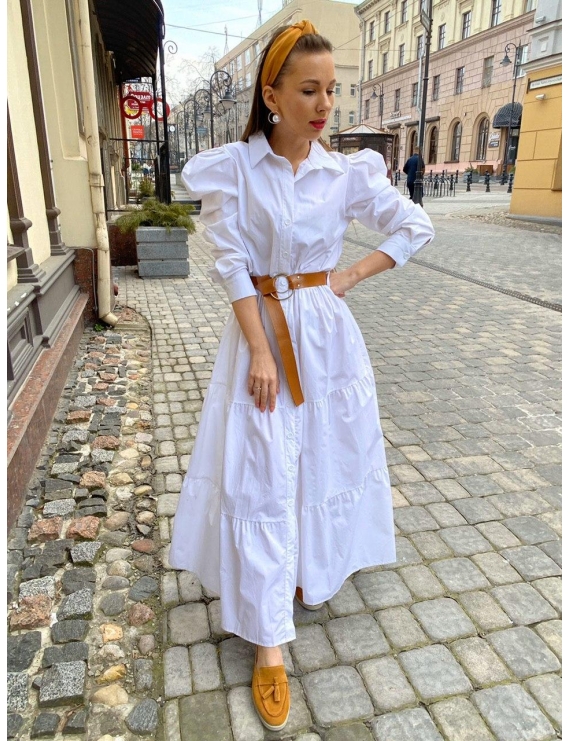 Хлопковое длинное платье 