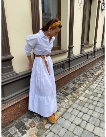 Хлопковое длинное платье 