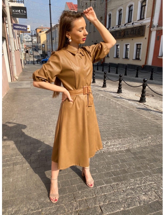 Платье длины миди с поясом
