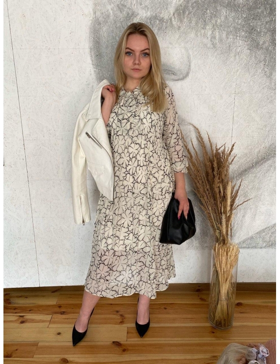 Платье-плиссе свободного кроя