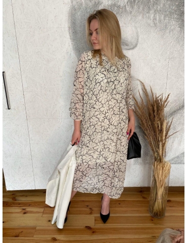 Платье-плиссе свободного кроя