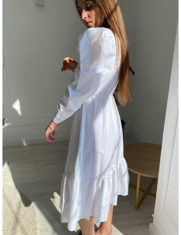 Хлопковое белое платье