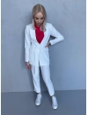 Белый брючный костюм с жакетом
